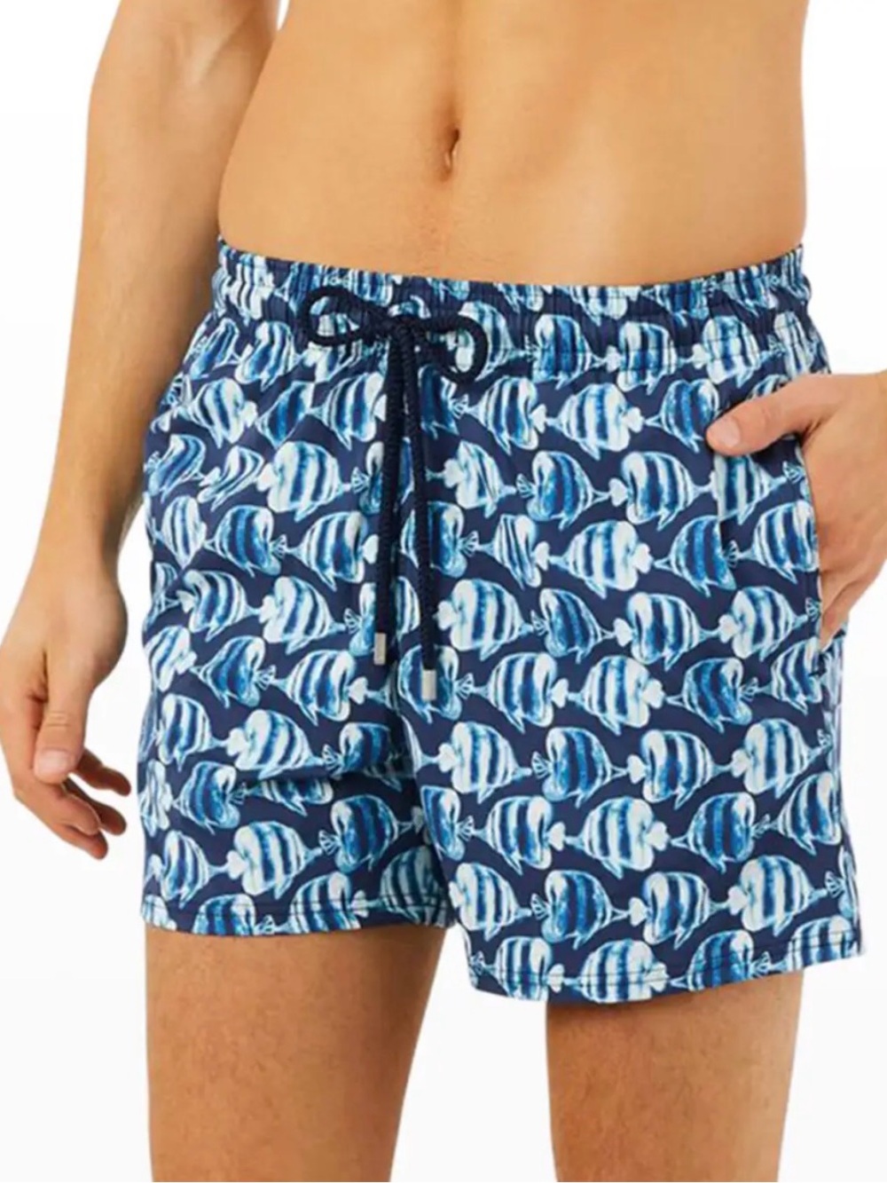 Vilebrequin Moorise Batik fished Bleu Marine Swimming Trunks  Shorts XL